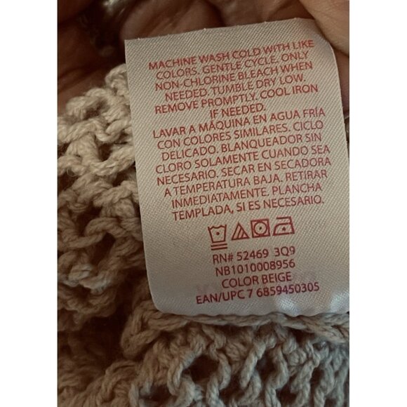 No Boundaries,Beige Crocheted Brown Button Down Sweater Cardigan 3XG (XXXL) (21) - Picture 8 of 17